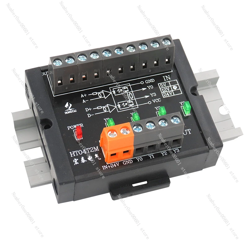 3 or 4 channels Differential to Push-pull HTL TTL Signal PNP/NPN Converter for Encoder to PLC counters 2MHz 5V 24V