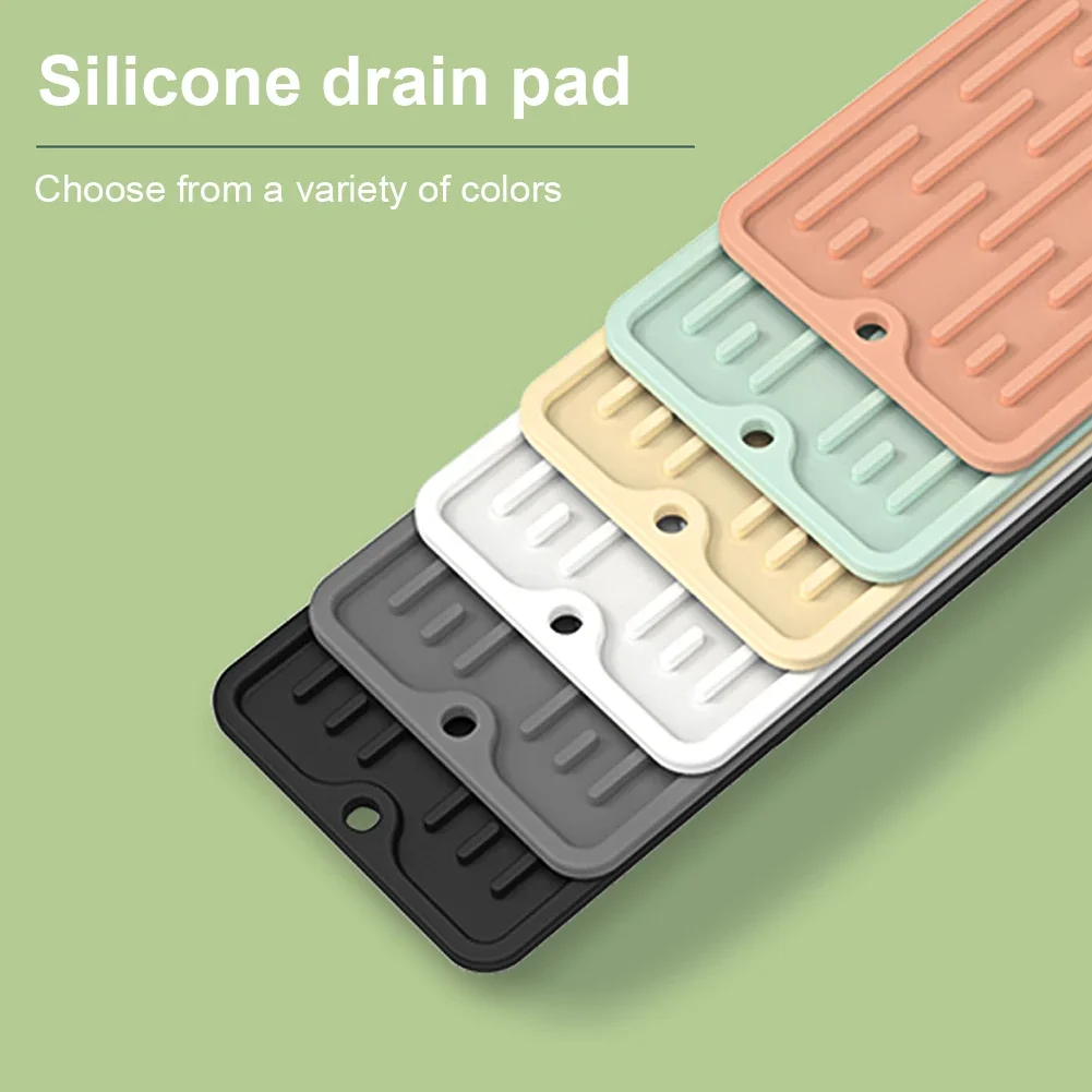 Silicone Dish Drying Mat Anti Slip Sink Tray Countertop Mat Organizer Kitchenware Protection Mat Storage Rack Kitchen Supplies