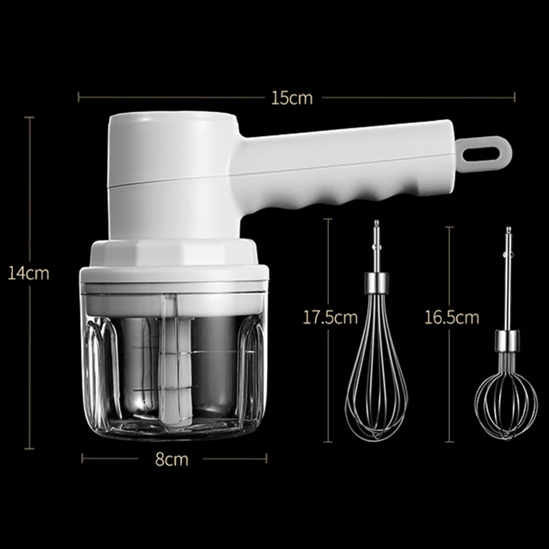 Pencampur telur elektrik USB, Blender elektrik nirkabel makanan, pencampur daging, pengocok telur elektrik genggam, pemotong bawang putih