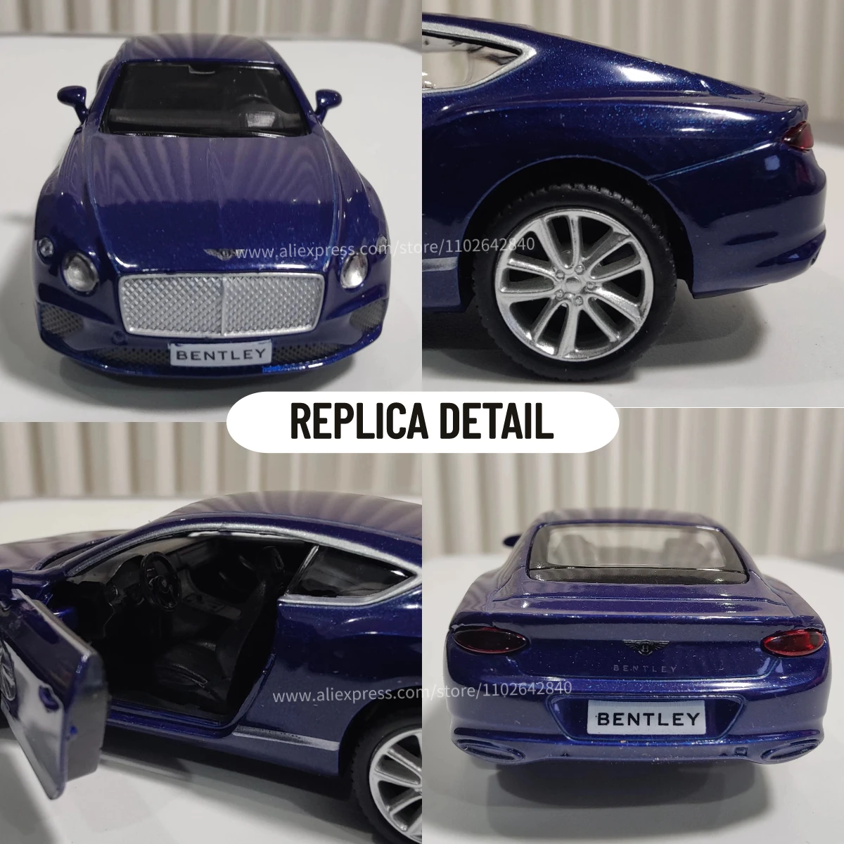 Bentley Continental GT Replica 1:36 Scale Car Model Metal Diecast Vehicle Miniature Art Figure Home Office Decorative Ornament