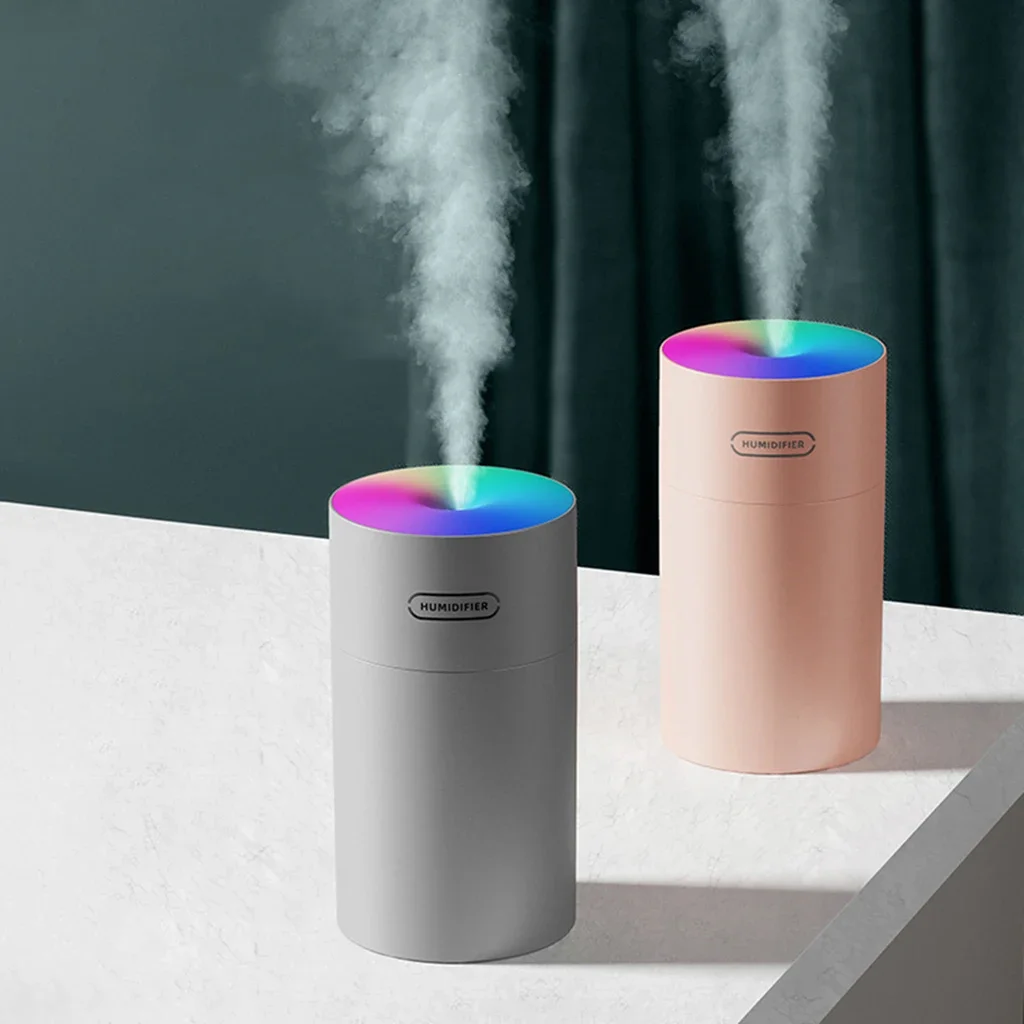 Mini taza humidificador de aire USB ultrasónico con luz colorida para oficina, SPA, viajes