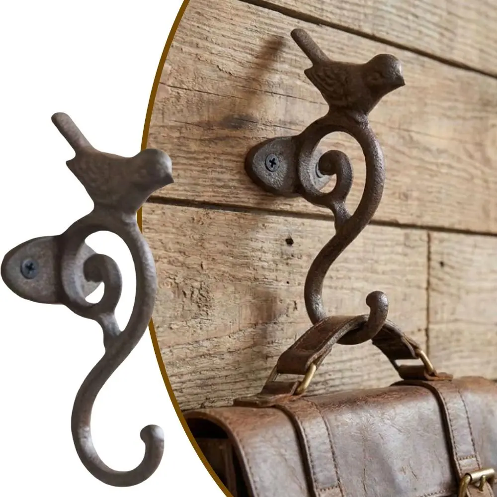 Heavy Duty Cast Iron Cast Iron Wall Hook Weather Resistant Rust Proof Coating Bird Decorative Hanger Easy Installation