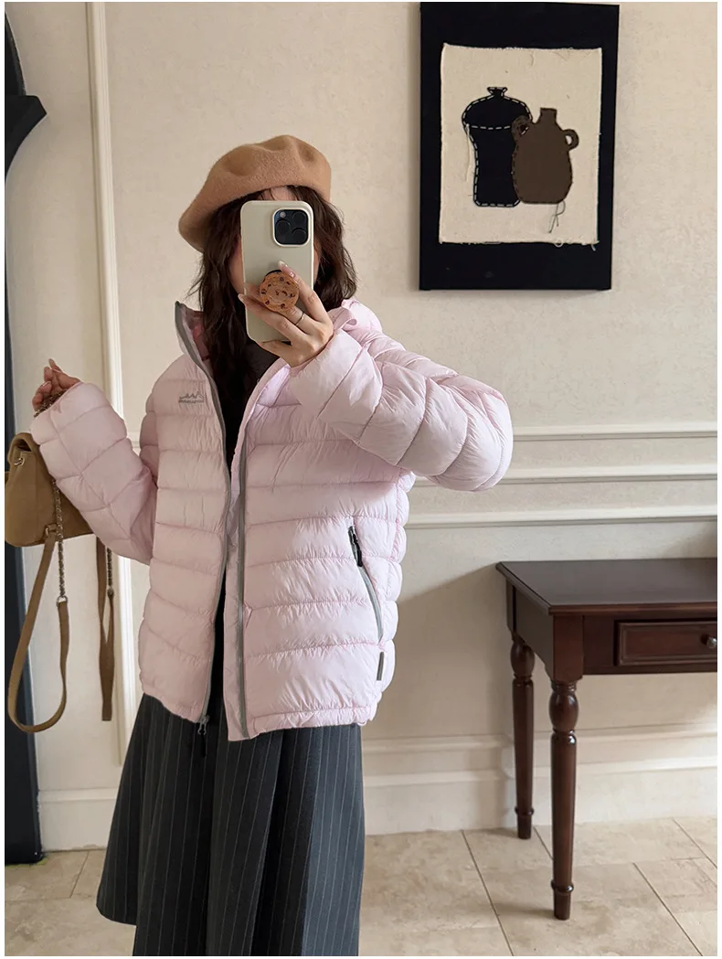 Solid Lightweight Hooded Padded Jacket Women Autumn Winter Casual Outdoor Soft Puffer Jacket Woman All Match Korean Warm Parkas