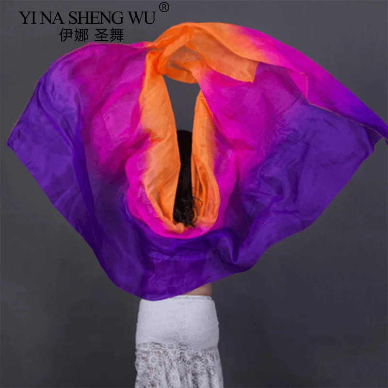 Real Silk Belly Dancing Veil Dance Performance Solid Color Light Texture Veil Women Dance Accessories Silk Scarf 250/270x114cm