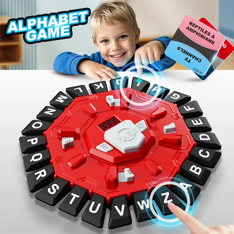 New Crazy Alphabet Board Game Puzzle Board Game Fast Paced Family Quick Thinking English Words Pressing Game Spanish for Adults