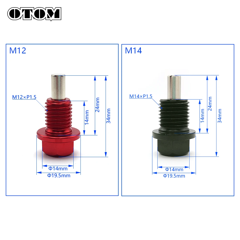 Motorcycle Car Magnetic Oil Drain Plug Bolt Screw M12x1.5/M14x1.5 For HONDA CRF250 XR400R YAMAHA YZ250 XT350 KAWASAKI KLX150