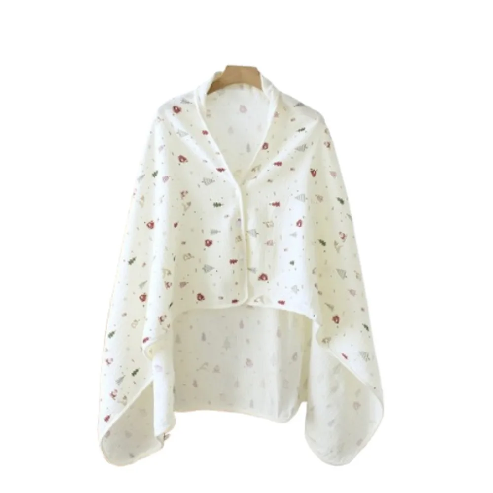 

Floral Printed Cotton Mother Cape Blanket Keep Warm Breathable Cartoon Mommy Shawl Soft Feeding Cover Summer Warm Shawl Cloak