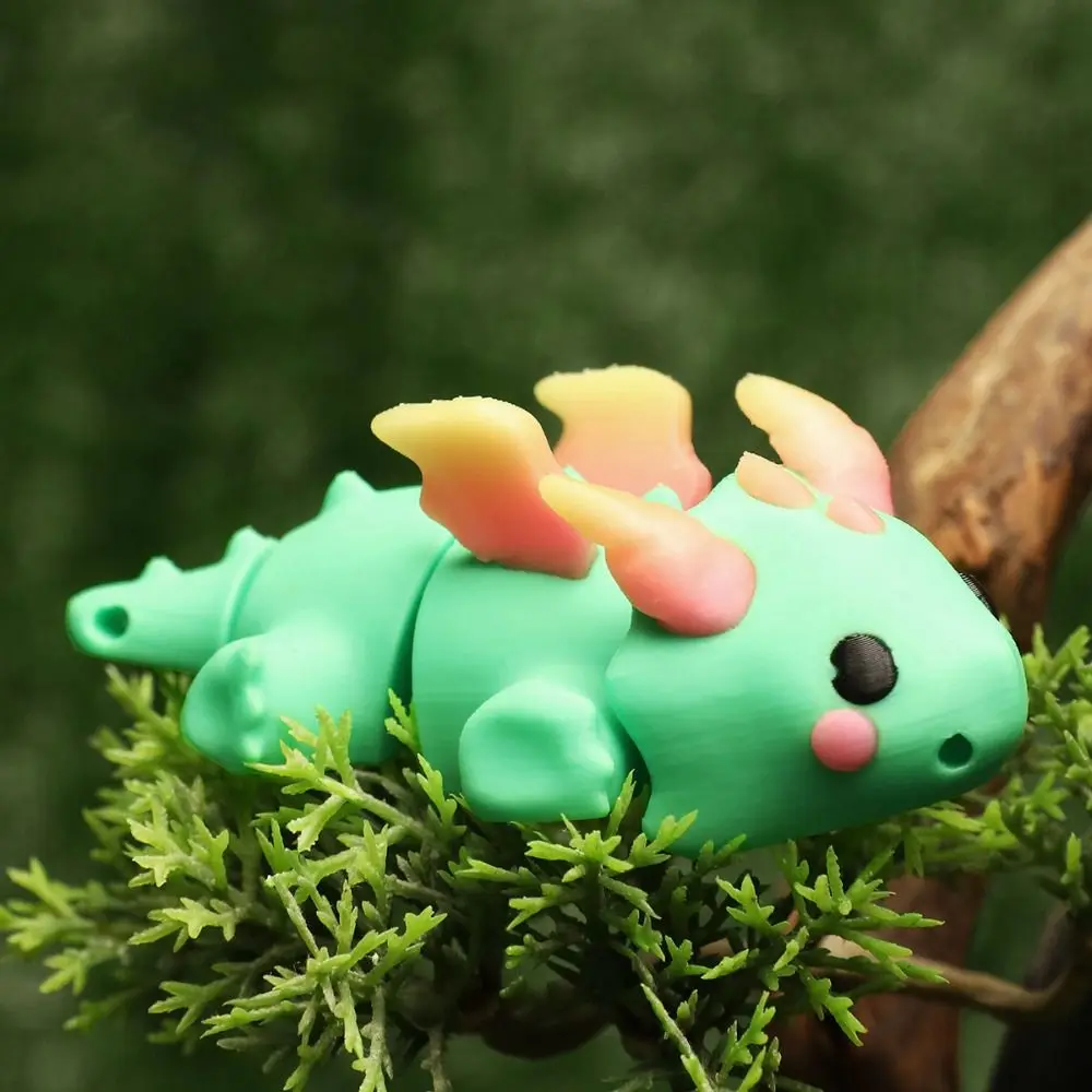 Swinging Simulation Dinosaur Model Joint Movable Collection Little Dragon Animals Ornaments Green Dinosaur Cartoon