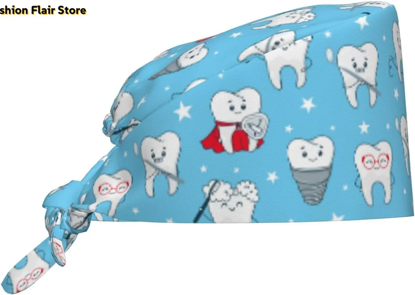 

Teeth Tooth Toothbrush Working Cap with Sweatband Comfortable and Breathable Adjustable for Men Women Scrub Cap