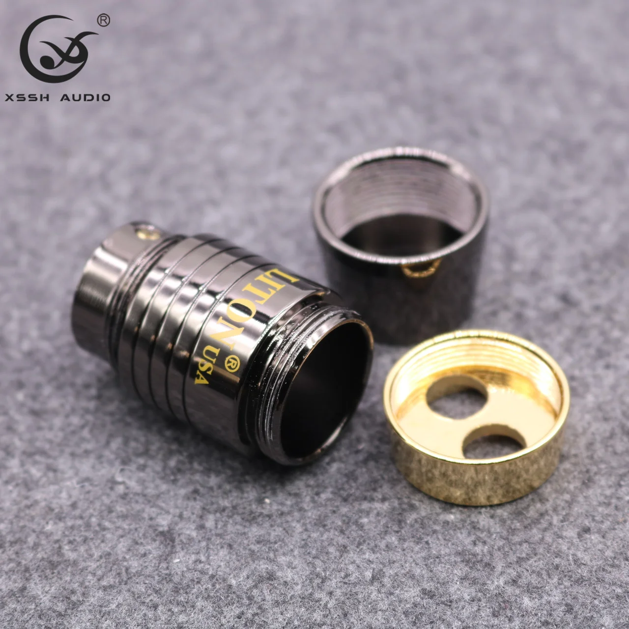 Metal Splitter XSSH Aud DIY HIFI System Solid Steel Speaker Audio Power Cable Y Pants Boots 14mm 16mm to 2*8.5mm Y Splitter