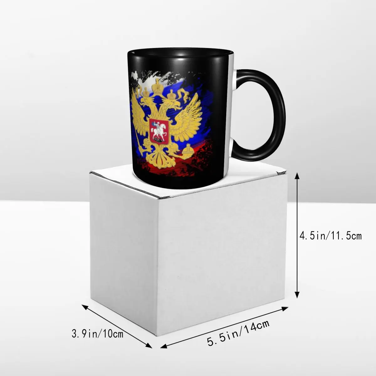 Russian Eagle Coat Of Arms Coffee Mugs DIY Personalized Russia Flag Ceramic Milk Tea Mug view 5
