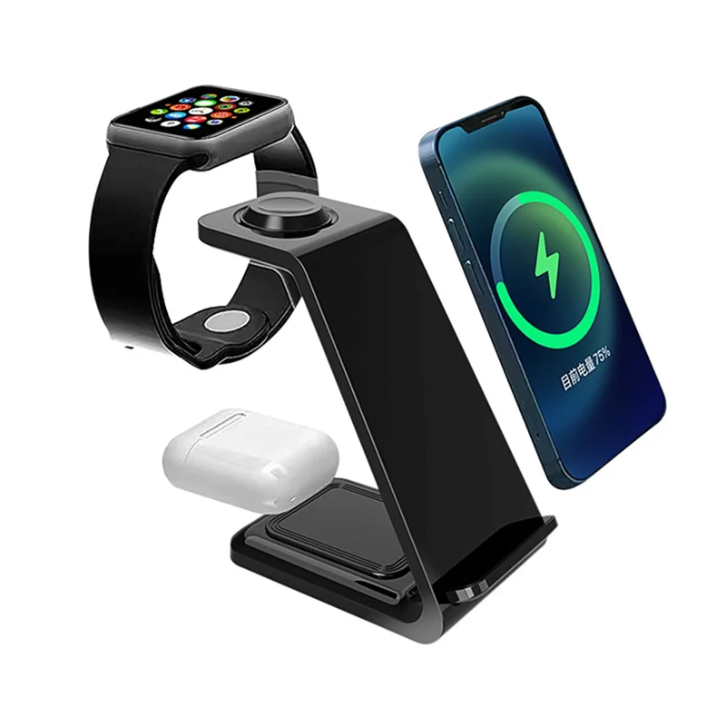 

ABTS-100W Wireless Charger 3 In 1 Stand Dock For Watch Pods Phone Induction Fast Charging Station