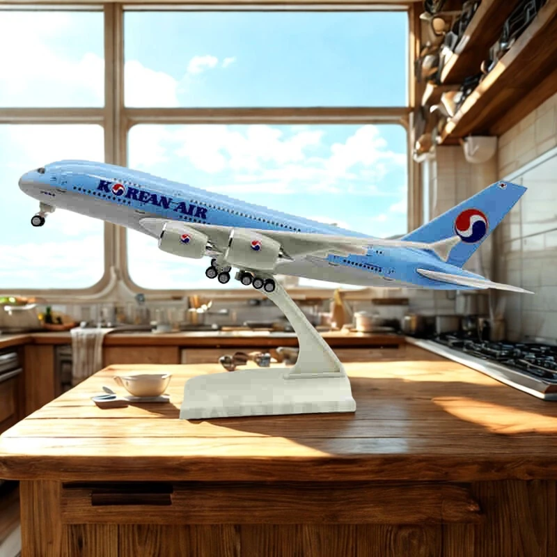 

Модель самолета A380, 30 см, корейская модель самолета, масштаб 1:240, литая под давлением из смолы, игрушечный самолет для детей, коллекционный авиационный предмет.