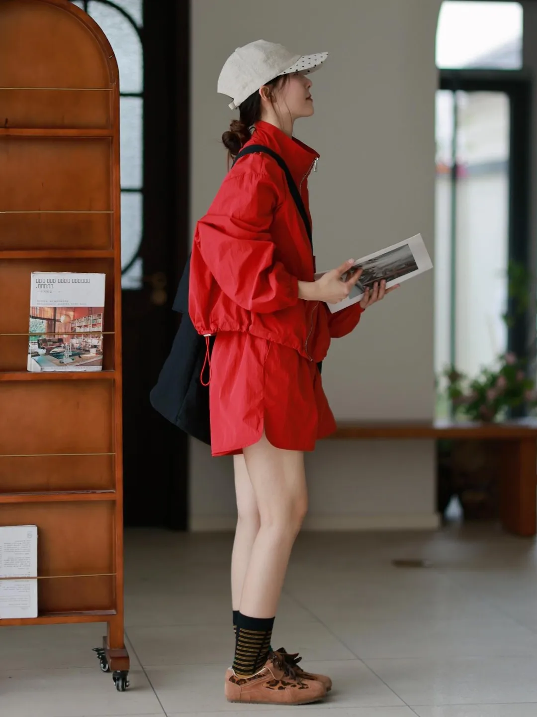 

Muede Original Women's Cotton Casual Artistic ort Pants Stand Collar Versatile Outerwear Set Summer New Arrival