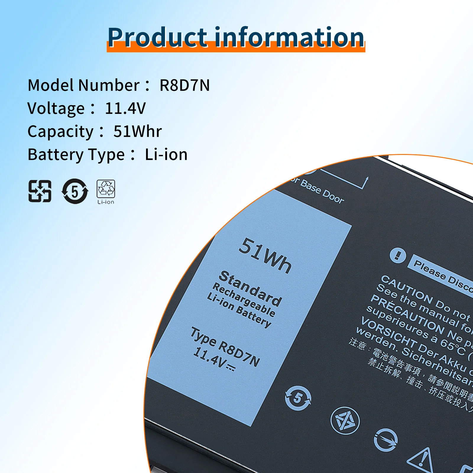 R8D7N 11.4V/51WH dla DELL 5400 szerokości geograficznej 5500 precyzji 3540 inspironu 7590 7591 7791 notebooka 2 w 1