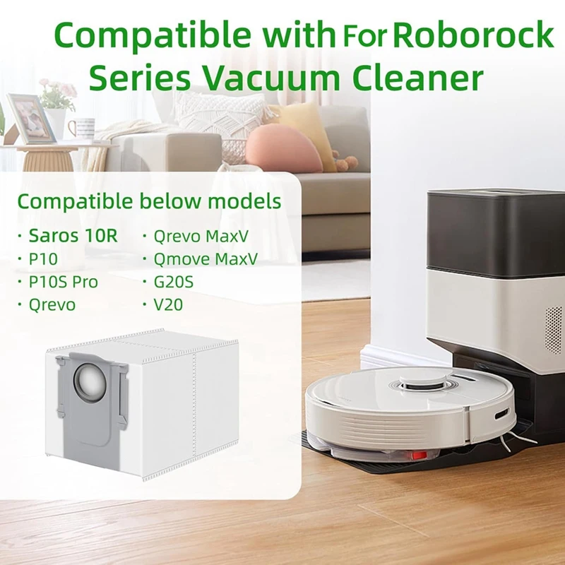 15 Pack Dust Bags for Saros 10R/P10/P10S Pro/Qrevo/Qrevo MaxV/Qmove MaxV/G20S/V20 Robot Vacuum Cleaner Parts