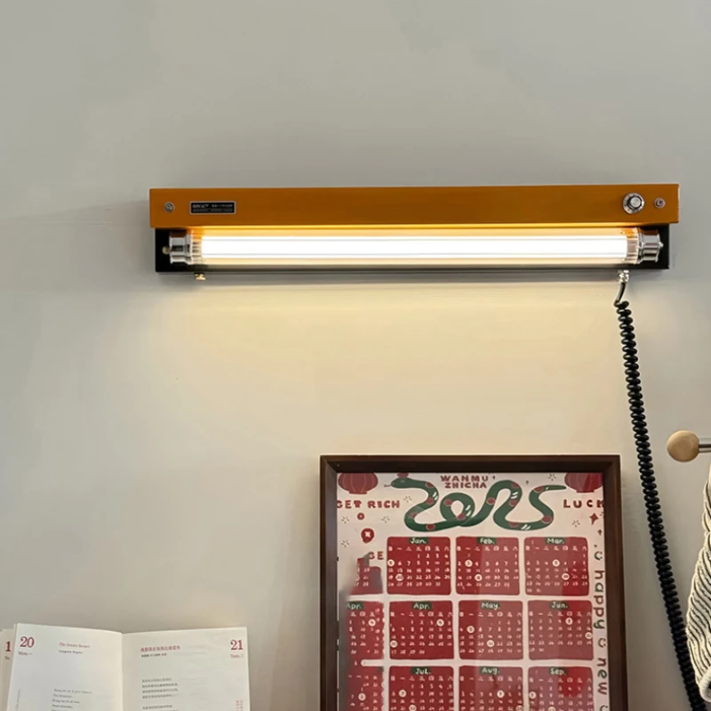 2026 European Art Design LED Switch Dimming Wall Lamp New Style Metal Clear Acrylic Tube Industry Sconce Bedroom Parlor Shop Dec