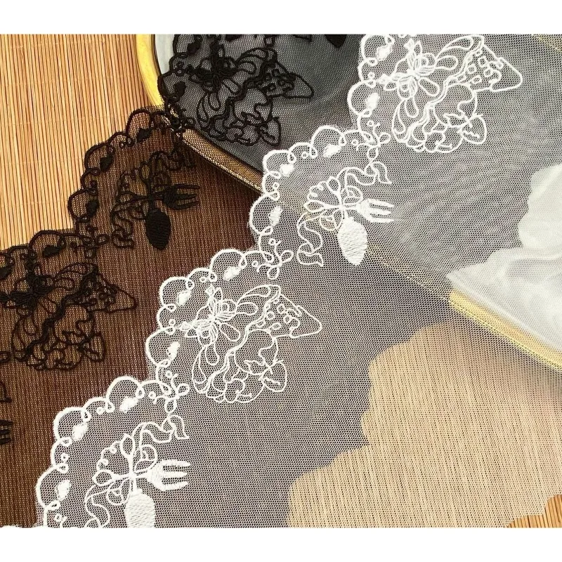 Milk Fiber Lace Trim Fork Fruit Plate Embroidery Net Lace Sewing DIY Dress Craft Home Decor Supplies