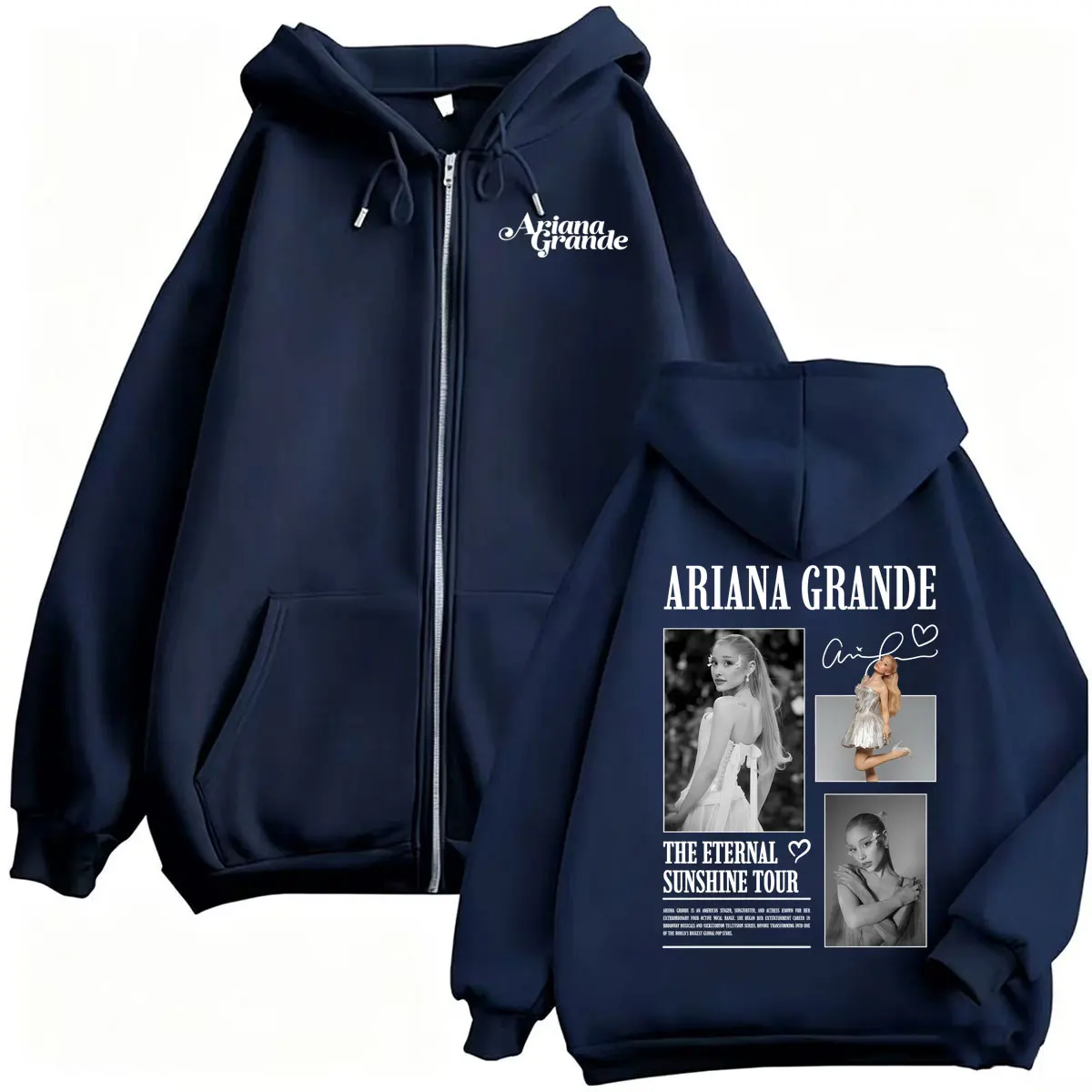 Ariana Grande The Eternal Sunshine Tour Zipper Hoodies Men Women Fashion Trend Sweatshirt Jacket Coats Long Sleeve Zip Up Hoodie