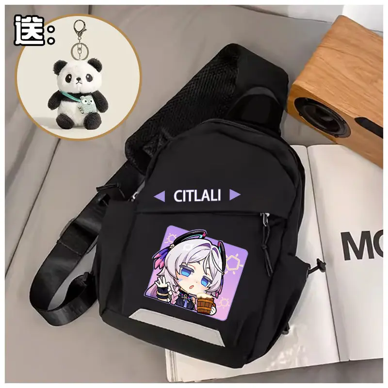 Genshin Impact Maveka Unisex Crossbody Casual Shoulder Student Trendy Small Backpack Couple Style Chest Bag Versatile Ani