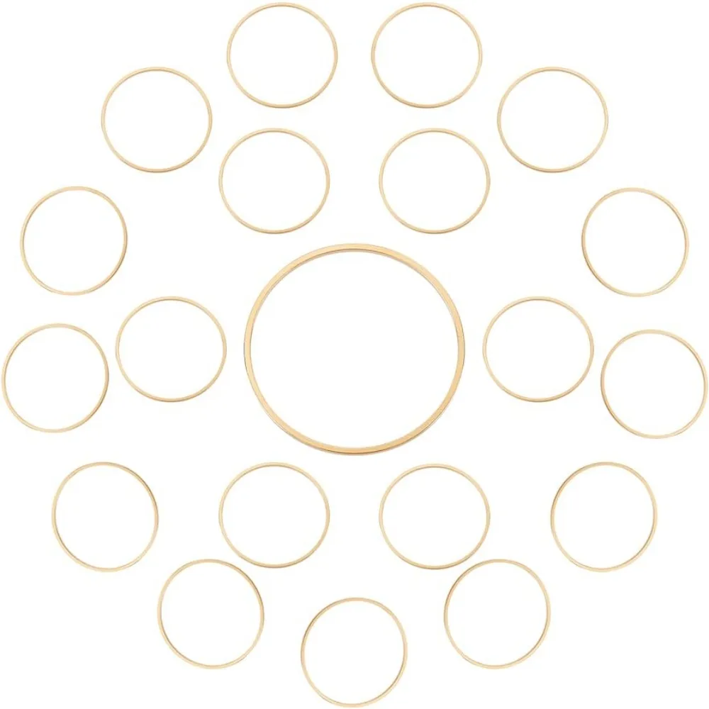 

1 коробка 20 шт. золотые обручи с бисером 24K настоящее покрытие латунные открытые обруч соединительные кольца полые круглые соединительные звенья круглые рамки подвески