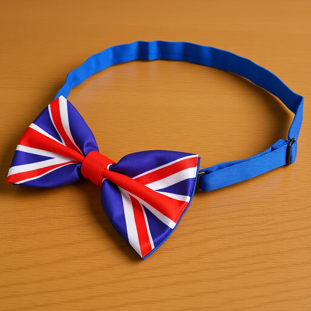 Men Uk Flag Printed Bow Tie Patriotic Novelty Formal Party Wedding Graduation Celebration Men Uk Flag Bowtie Patriotic Bowknot