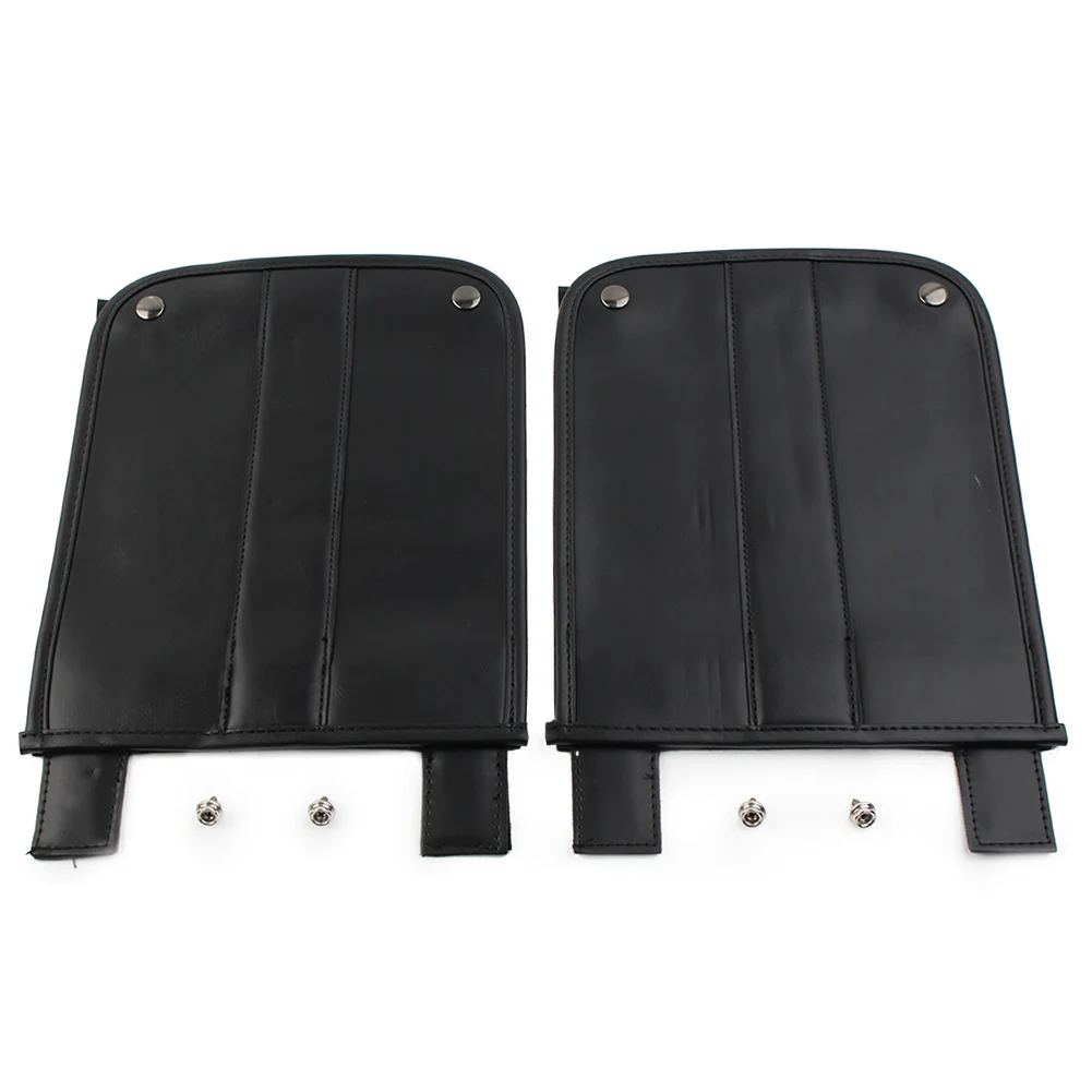 2x Motorcycle Black PU Leather Universal Trike Rear Fender Bra For Harley Roadsmith