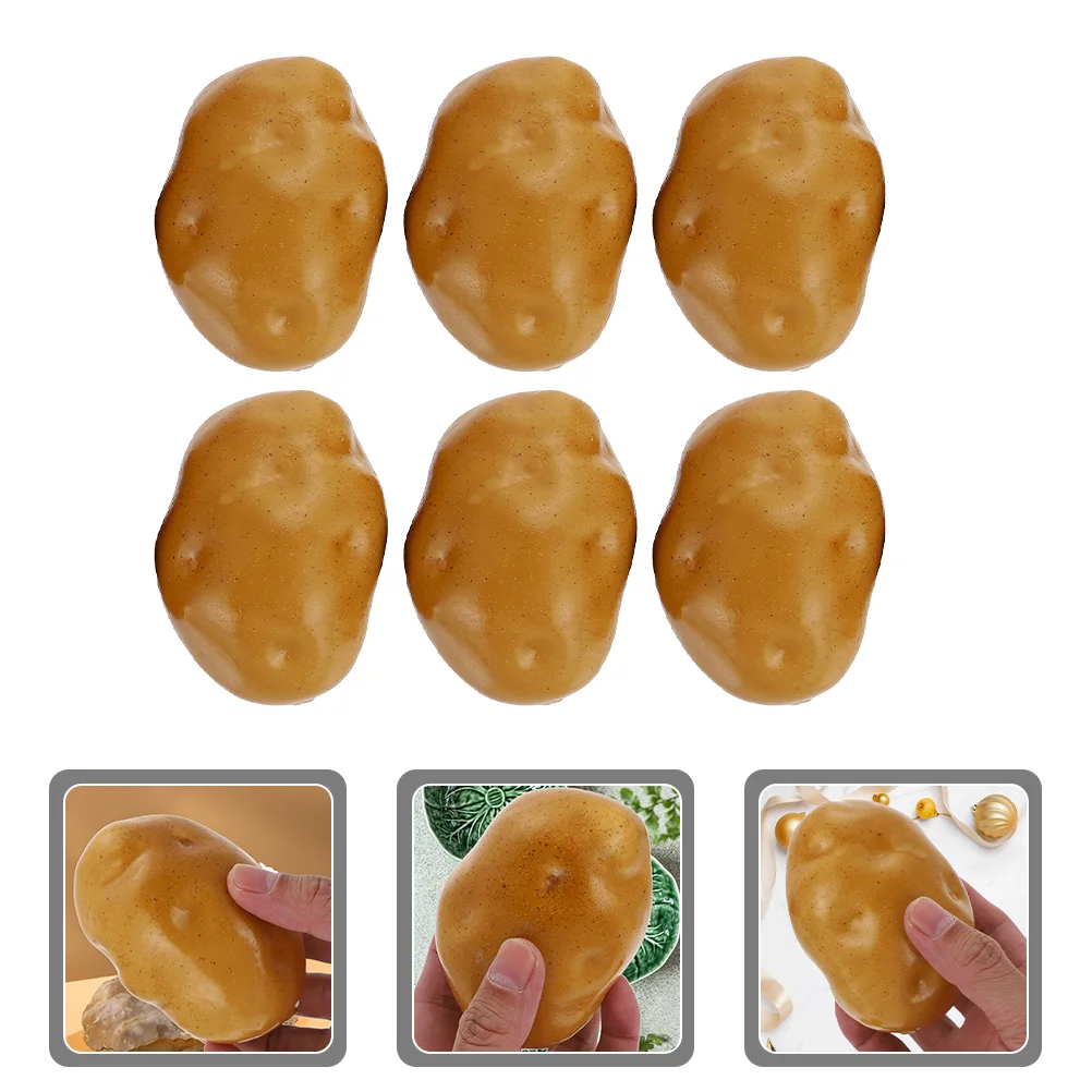 6 Pcs Potato Simulation Props Artificial Ornament Decorations Lifelike Vegetable Model Fake