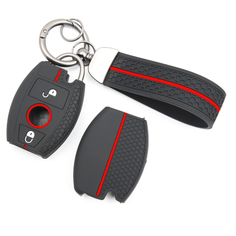 Protective Key Cover With Lanyard For Mercedes Benz A B C E Class GLS GLA GLK GLC CLS CLA AMG W204 W205 W212 W463 W176 Exact Fit