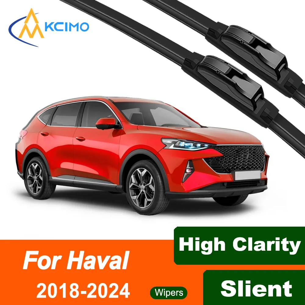 

Silent Black Front Wiper Blades Set for Haval F7 2018-2024 2019 2020 2021 Auto Windscreen Windshield Window Wiper Accessories