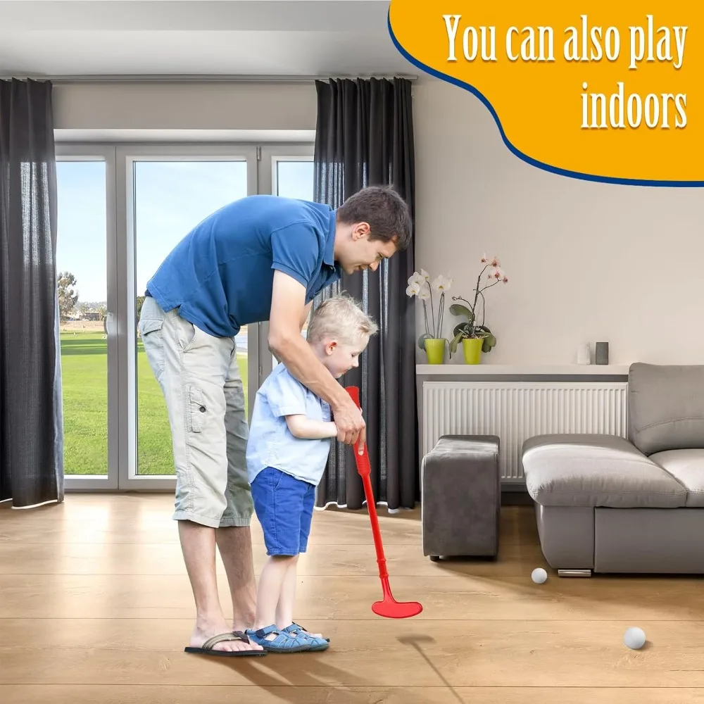 9 Pack Kids Toy Golf Clubs and Balls Miniature Golf Game for Kids Children Boys Girls Active Play Yard Backyard Sports Toy