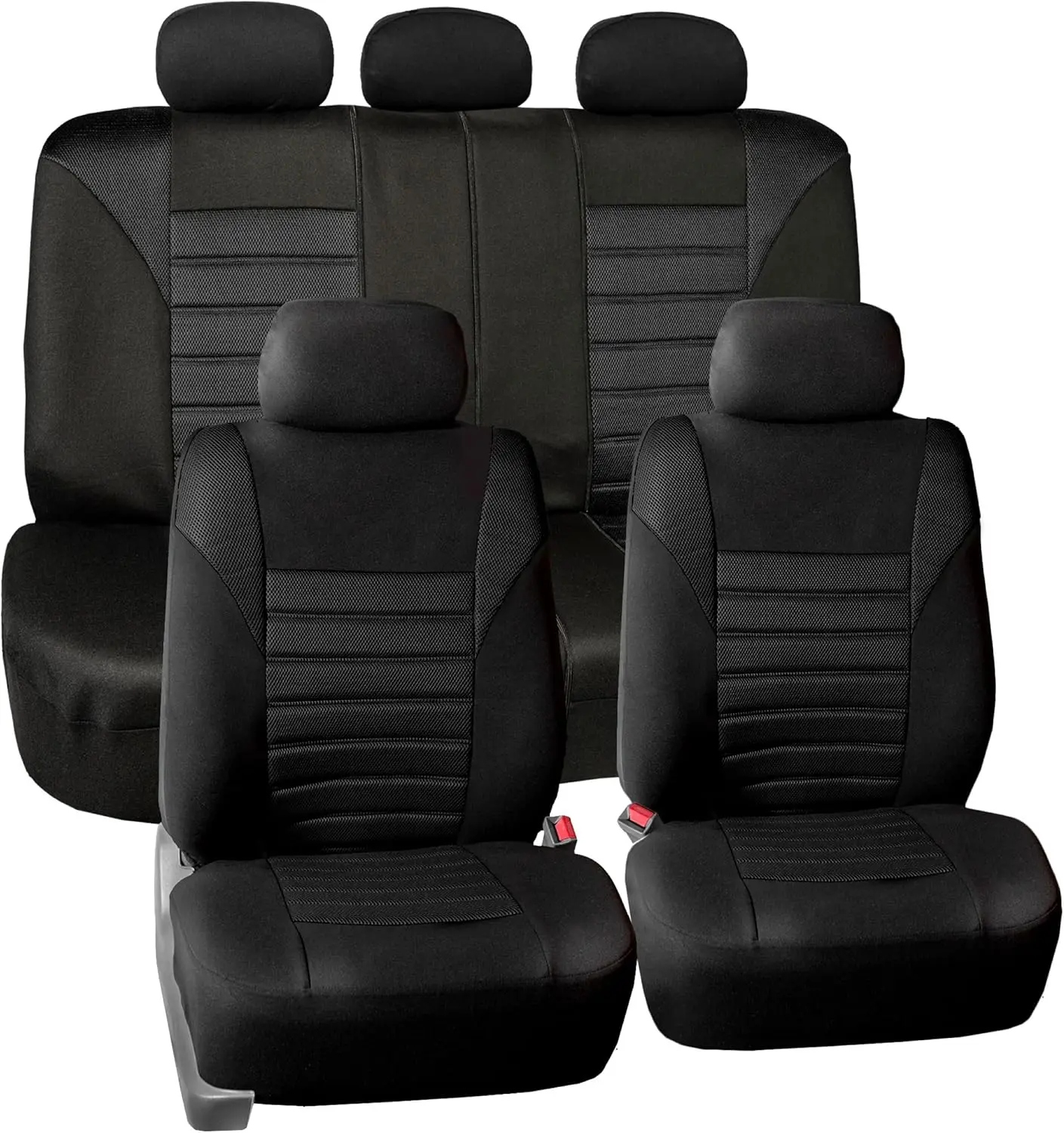 

Universal 3D Air Mesh Car Seat Covers Full Set - Airbag Compatible, Split Bench Design for Cars Trucks SUVs