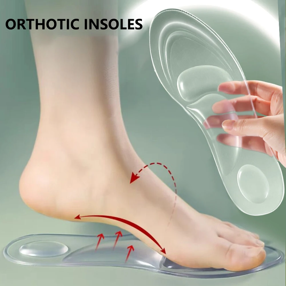 

Medical Silicone Insoles for Shoes Woman Flat Foot Orthopedic Insoles Arch Support Shoes Pads for Plantar Fasciitis Pain Relief
