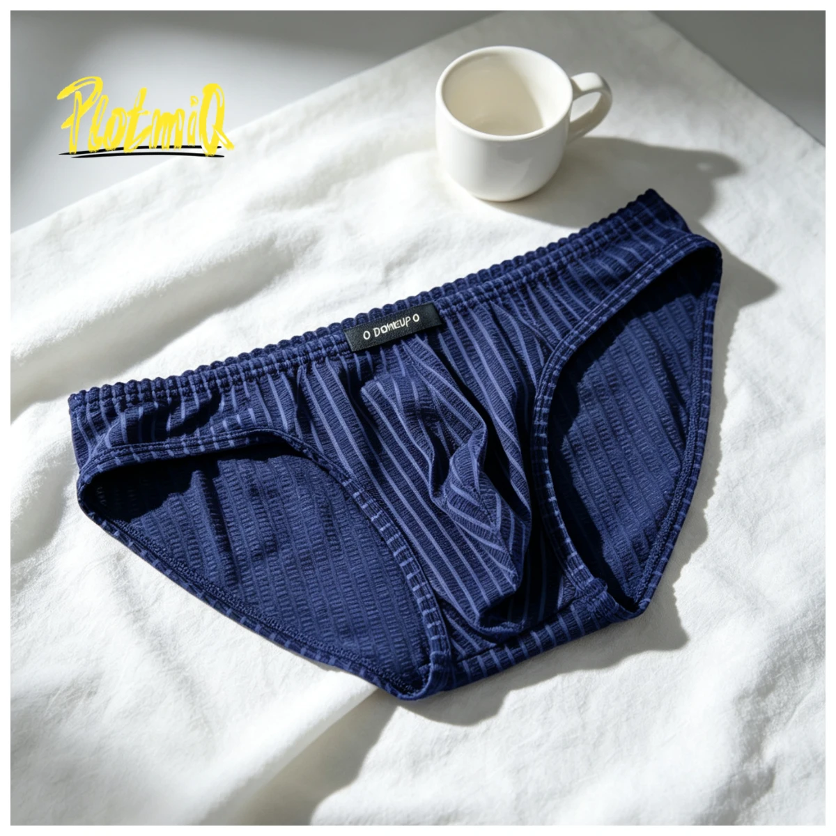 Vintage Vertical-Striped Men's Briefs, Lightweight Breathable Sweat-Free 3D Pouch Underwear for Daily, Vacation & Beach
