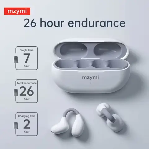 MZYMI Ambi Wireless Headsets Bone Conduction Earbuds Bluetooth Ear Clip Headphones Noise Reduction Waterproof Earphones with Mic