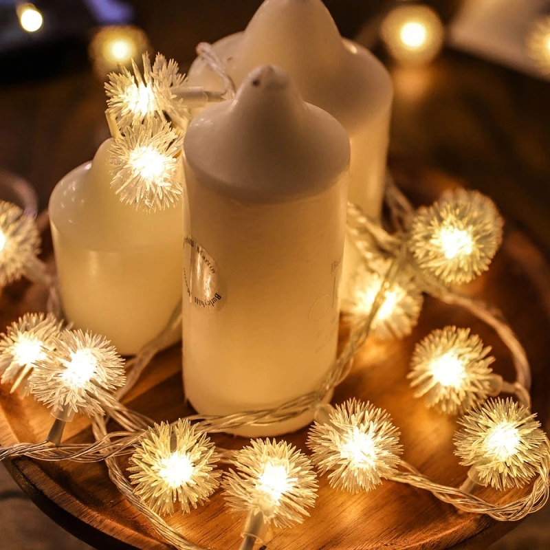 Dandelion LED Fairy Lights Battery Light Garden Terrace Special Party Christmas Decor String Lights For Home Indoor Lighting