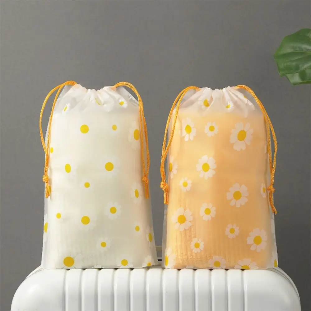 Cartoon Daisy Shoes Storage Bags Dust-Proof Waterproof Drawstring Bag Transparent Hanging Bags Travel Shoe Bag