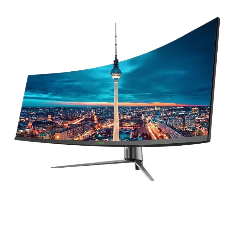 1 49 inch 32:9 stock market curved hairtail screen 1MS quasi-4K144Hz monitor HDR400HKC