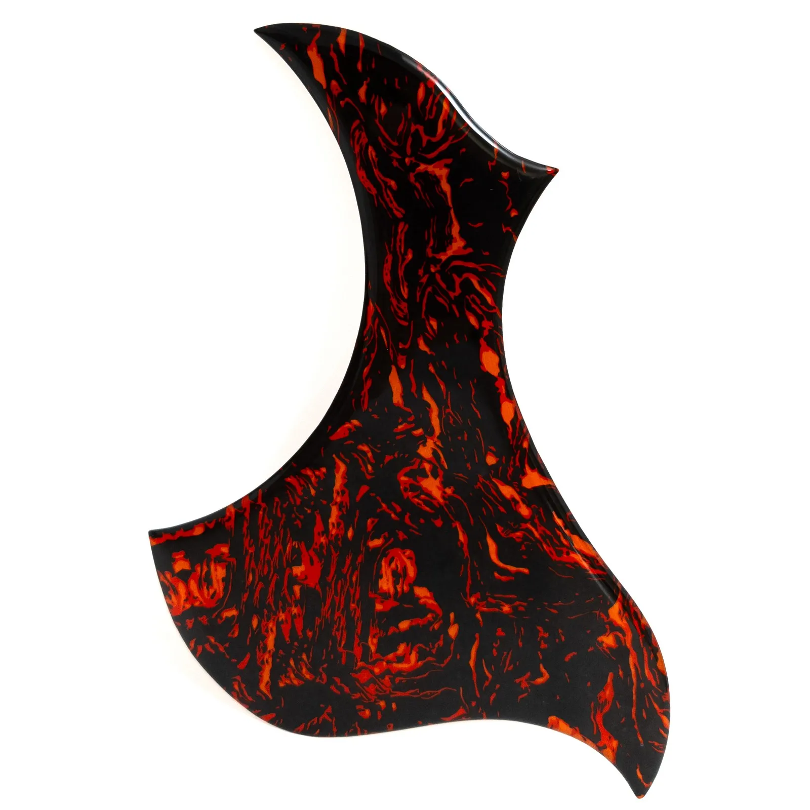 

Защитная накладка для акустической гитары, красная, с эффектом пламени, самоклеящаяся, толщина 2 мм, с фаской