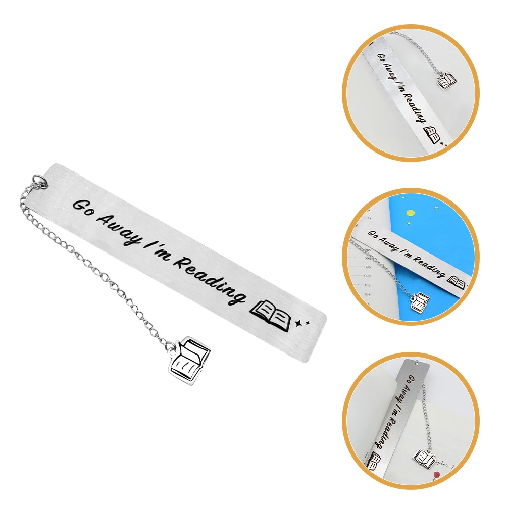 

Stainless Steel Go Away I'm Reading Metal Bookmark Unique Design Reading Accessory Holiday Bookmarks Book Lovers Funny Metal