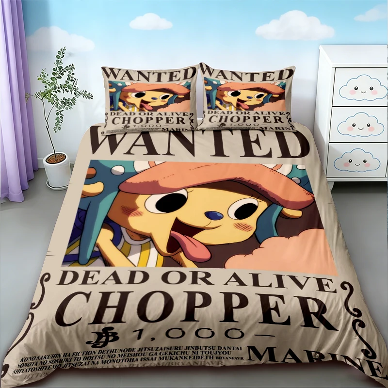 Luffy 3pcs Duvet Cover Set One Piece Cartoon Bedding Set Luffy Breathable Quilt Cover Queen King Size for Bedroom Decor - view 4