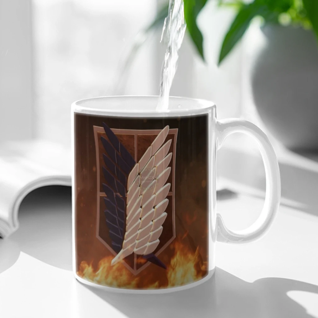 Anime-Attack-On-Titan-Free shipping Ceramic Cup Coffee Oatmeal Breakfast Cup Creative Personality Mug