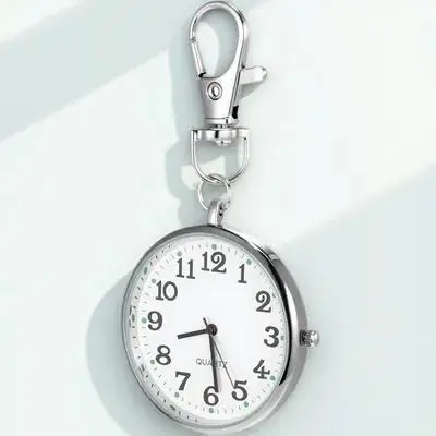 

Nurse Watch Hanging Pocket Watch Metal Keychain Durable Lightweight Portable Clip on for Nurses Medical Staff Pendant Watches