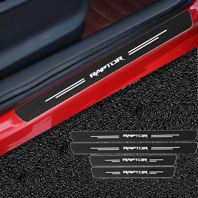 Carbon Fiber Car Sticker Car Door Trunk Protective Strip Decal For Ford Raptor SV1 F150 F250 F350 Mustang Mondeo 5 Kuga RANGER