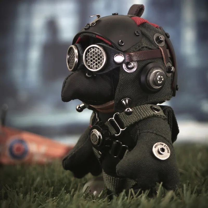 

Steam Elf Steampunk Dark Style Pilot Bird Plush Doll Vintage High End Personalized Backpack Charm Pendant Gift For Teens Adults