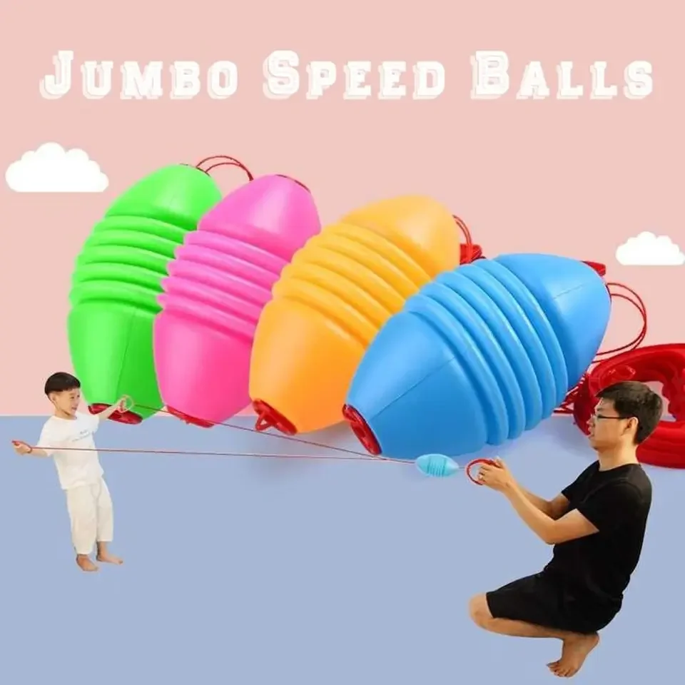 Pelotas de velocidad elásticas interactivas para niños y adultos, entrenamiento sensorial al aire libre, juego deportivo, juguete, pelota de tracción manual para niños