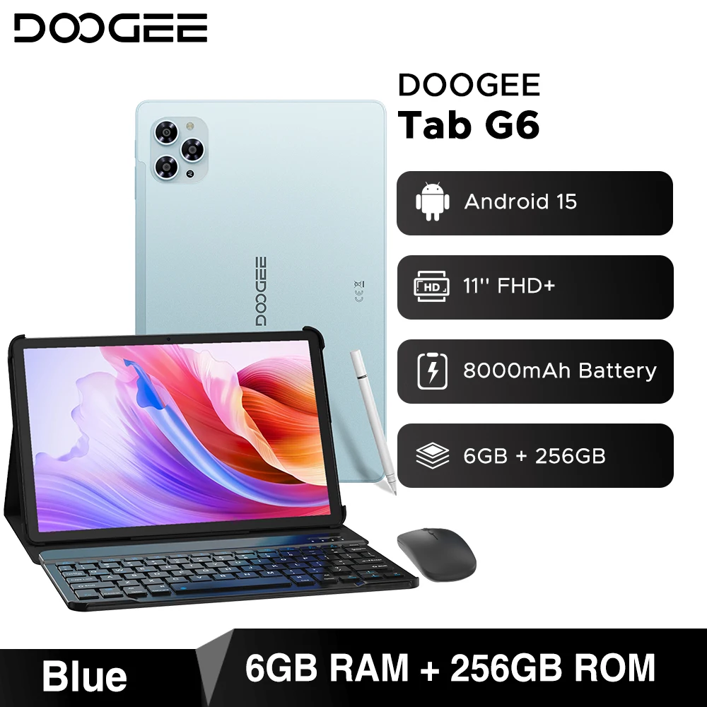 DOOGEE Tab G6 Tablet PC Android 15 Dual Speakers 11'' Display 30GB