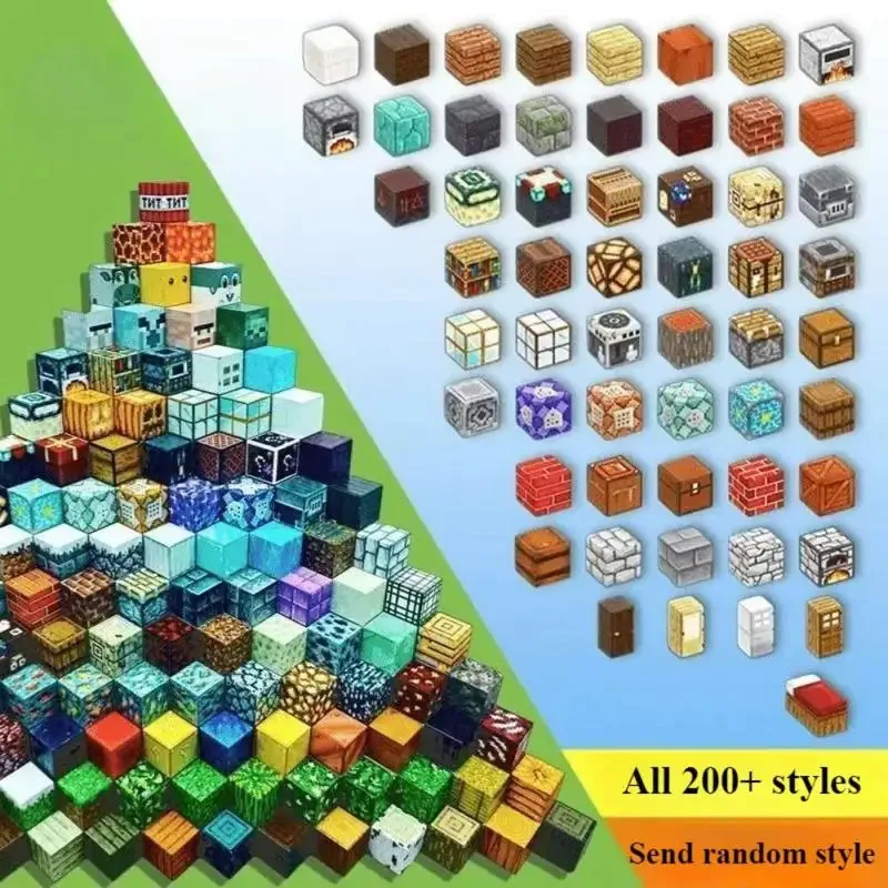 50 pçs blocos de construção magnéticos meu mundo ímã cubo conjunto para menino menina criança idade diy modelo crianças haste sensorial brinquedo presente