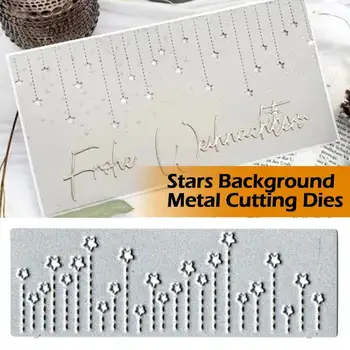 Yeni yıldız arka plan çerçeve Metal kesme ölür noel kağıt şablonlar kar tanesi yapımı kart Scrapbooking dekoratif kabartma