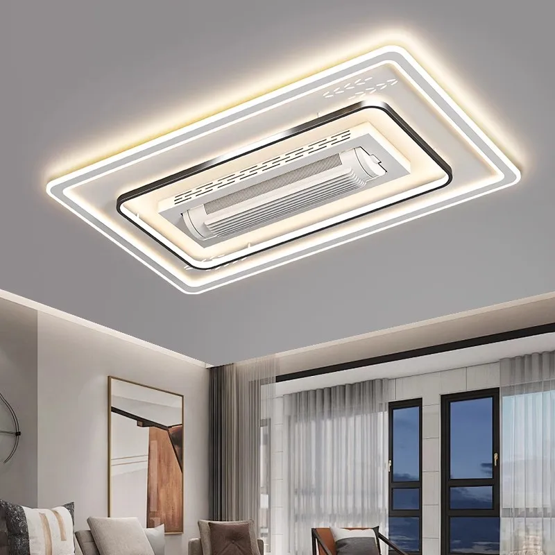 Invisible Bladeless LED Ceiling Fan Light Remote Control Smart Chandeliers Ceiling Fan Lamp Home Decor Living Room Bedroom Hotel